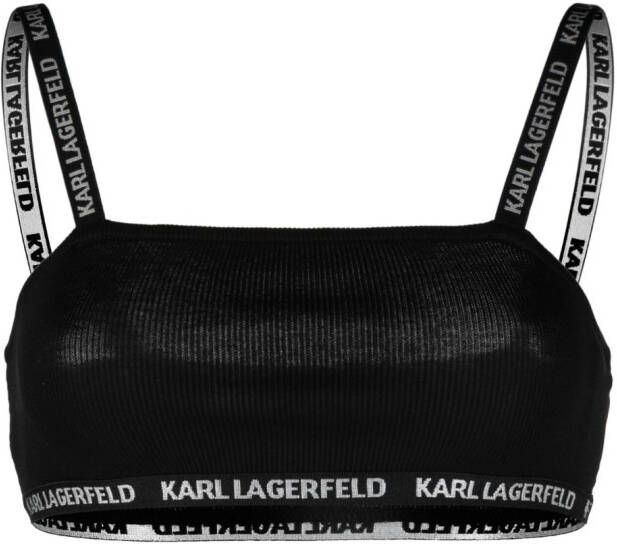 Karl Lagerfeld Geribbelde bandeau Zwart