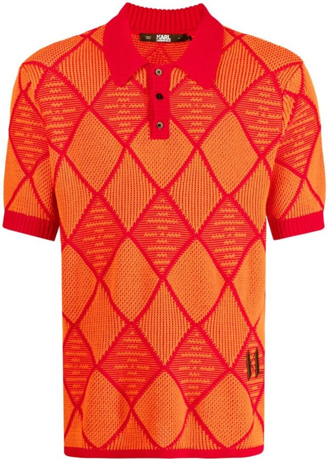 Karl Lagerfeld Getextureerd poloshirt Rood