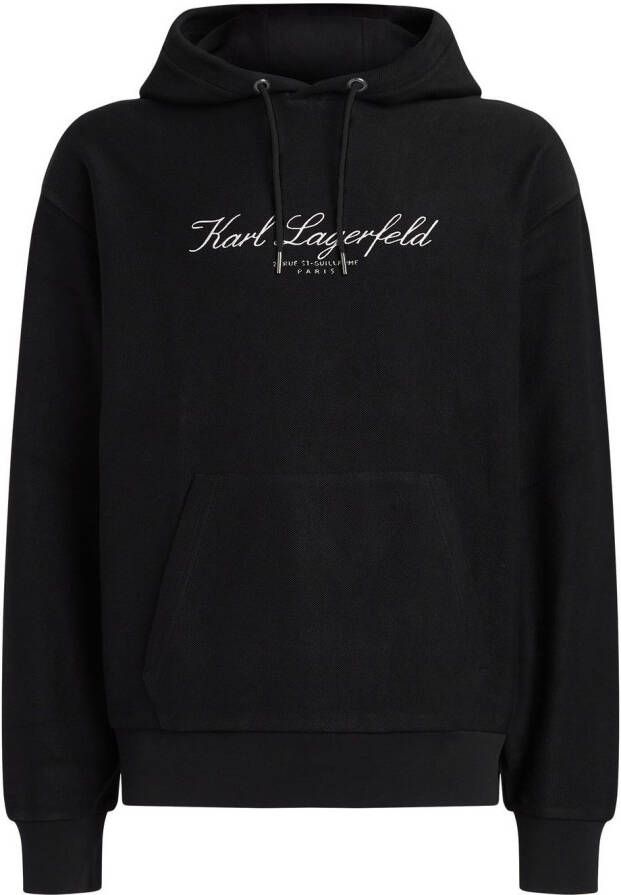 Karl Lagerfeld x Hotel Karl hoodie met geborduurd logo Zwart