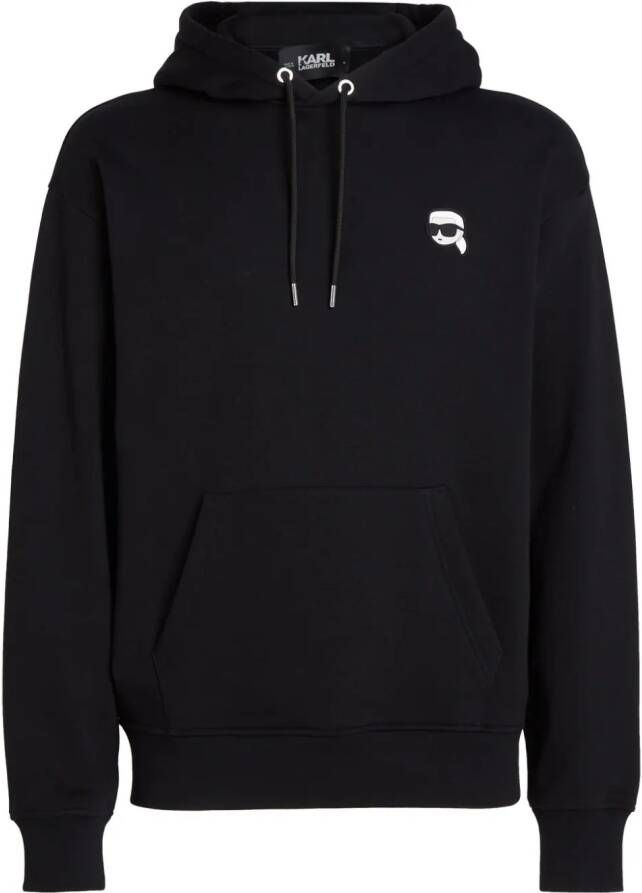 Karl Lagerfeld Hoodie met Ikon patch Zwart