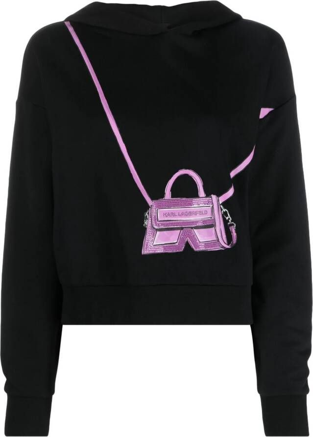 Karl Lagerfeld IKON K Bag hoodie met print Zwart