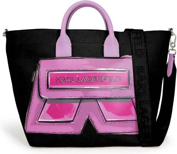 Karl Lagerfeld IKON K canvas shopper Zwart