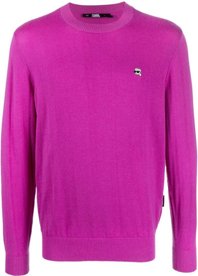 Karl Lagerfeld Ikon 2.0 trui met ronde hals Paars