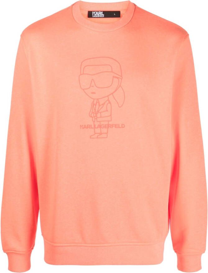 Karl Lagerfeld Sweater met ronde hals Oranje