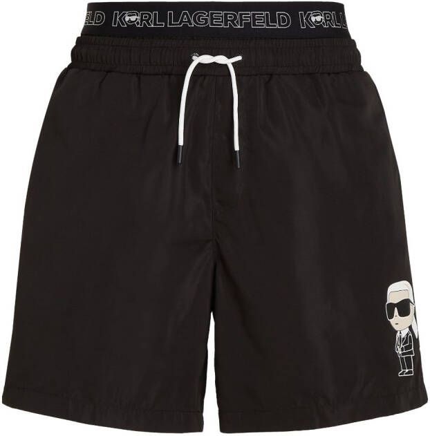 Karl Lagerfeld Ikonik 2.0 elastische shorts Zwart