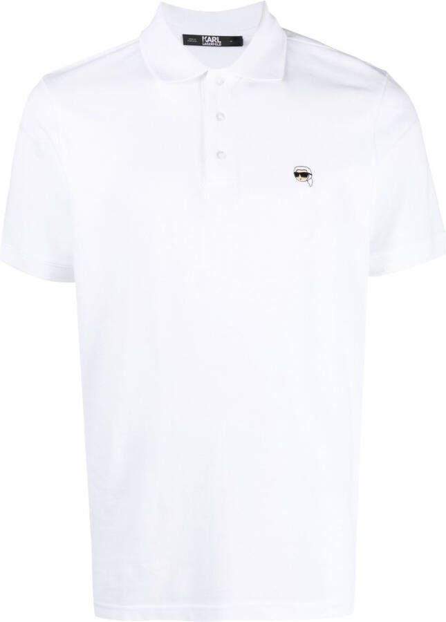 Karl Lagerfeld Poloshirt met borduurwerk Wit