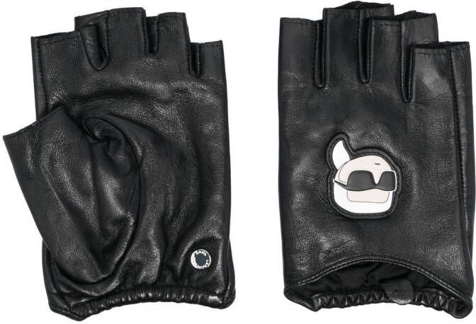 Karl Lagerfeld Ikonik Vingerloze handschoenen Zwart