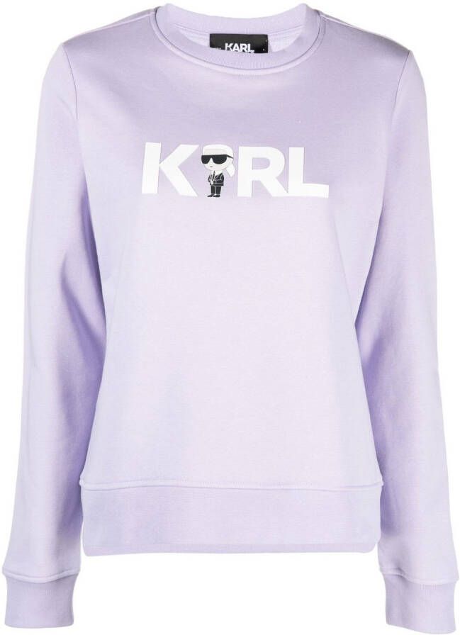 Karl Lagerfeld Ikonik 2.0 Karl sweater met logo Paars
