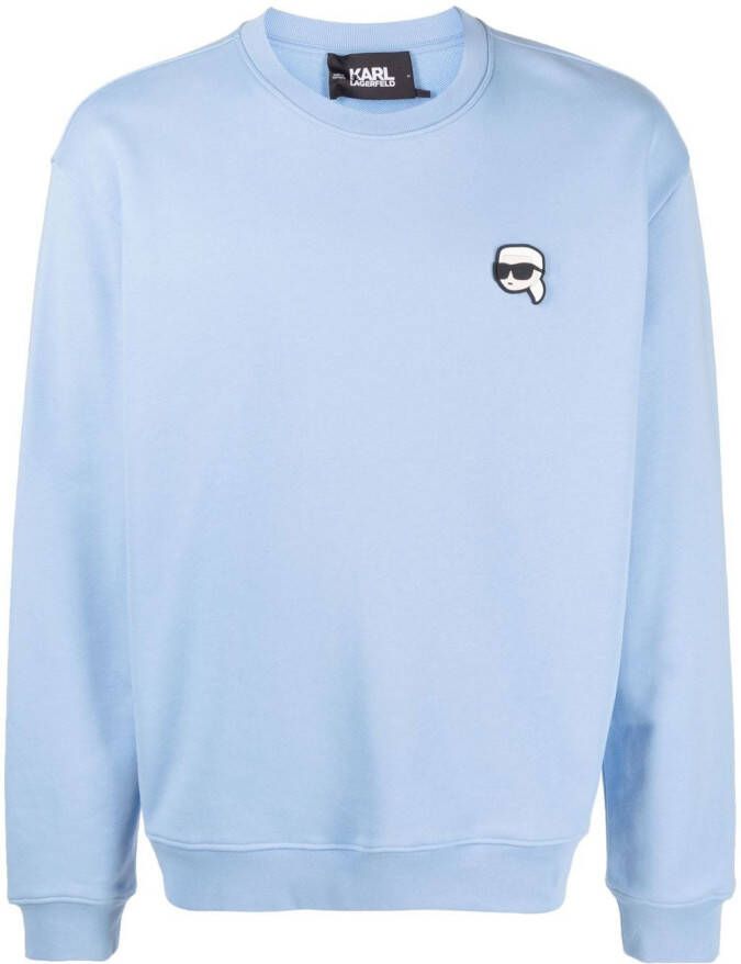 Karl Lagerfeld Sweater met logopatch Blauw