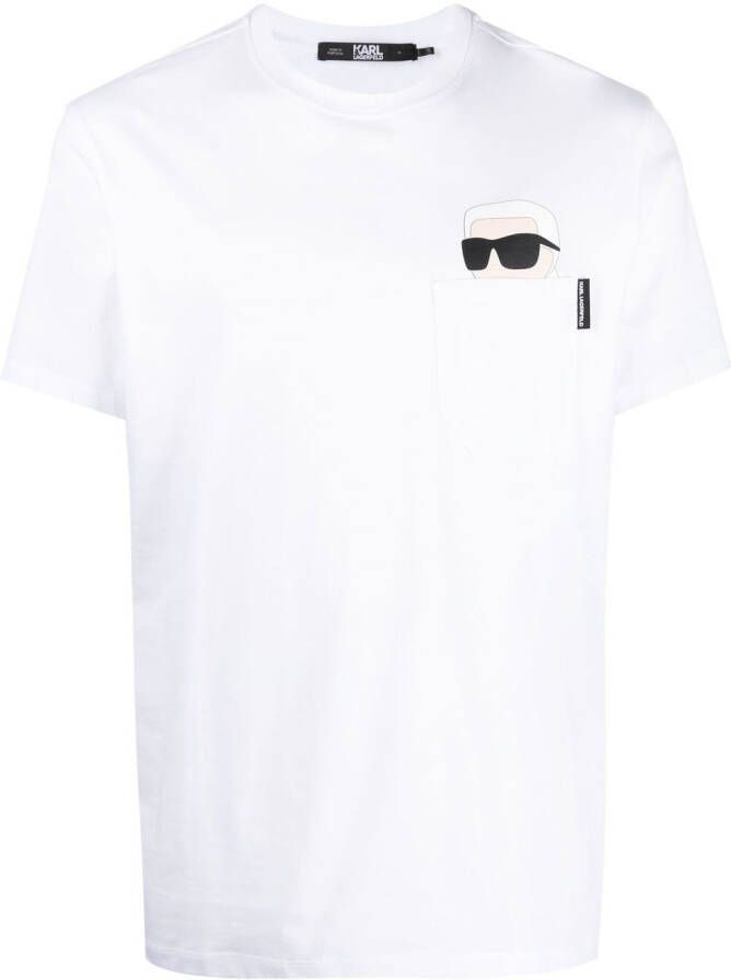Karl Lagerfeld Ikon 2.0 T-shirt met borstzak Wit