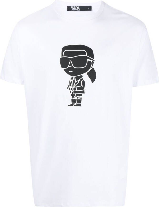 Karl Lagerfeld T-shirt met Ikonik print Wit