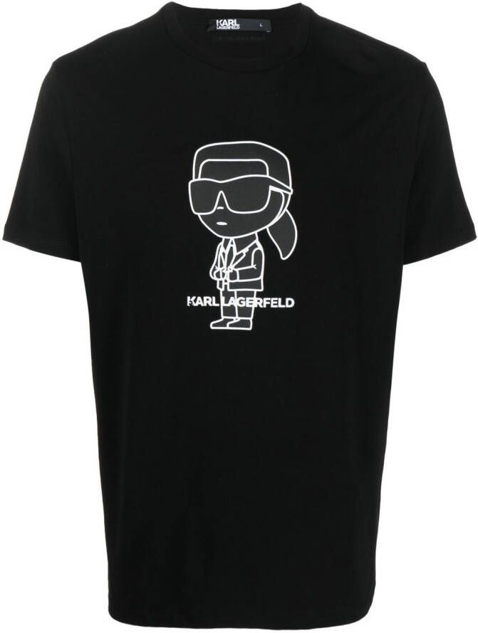 Karl Lagerfeld T-shirt met Ikonik print Zwart