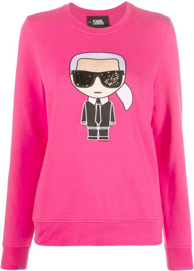 Karl Lagerfeld Ikonik Karl sweater met borduurwerk Roze