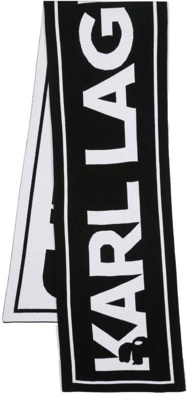 Karl Lagerfeld Intarsia sjaal Zwart