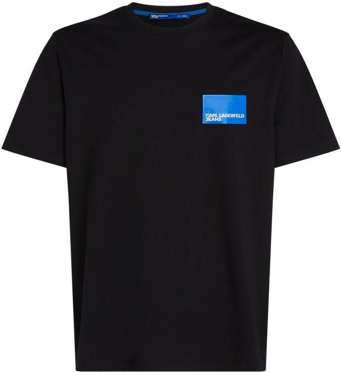 Karl Lagerfeld Jeans T-shirt van biologisch katoen met logoprint Zwart