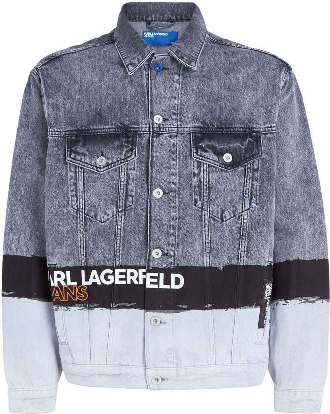 Karl Lagerfeld Jeans logo-print detail denim jacket Grijs