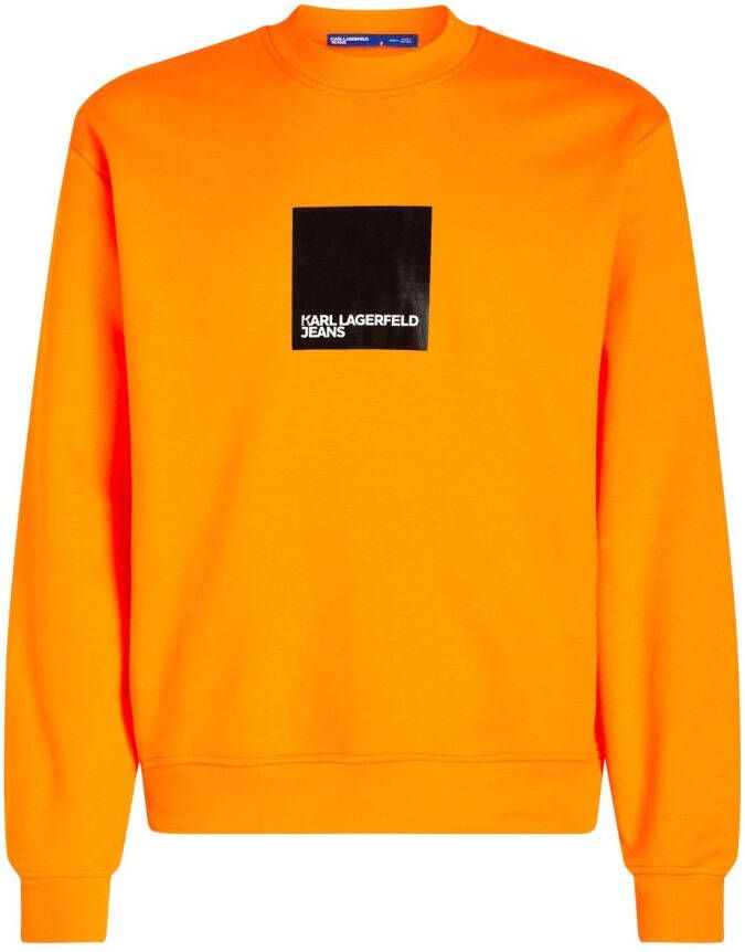 Karl Lagerfeld Jeans Sweater met logoprint Oranje