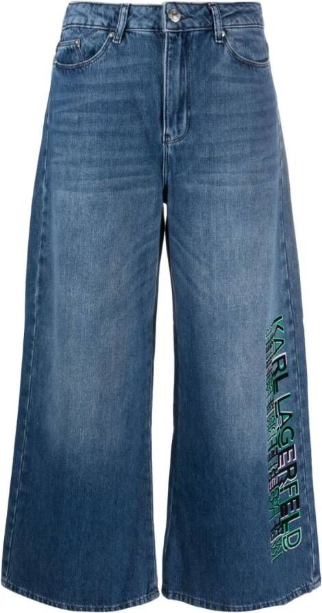 Karl Lagerfeld Jeans met wijde pijpen Blauw