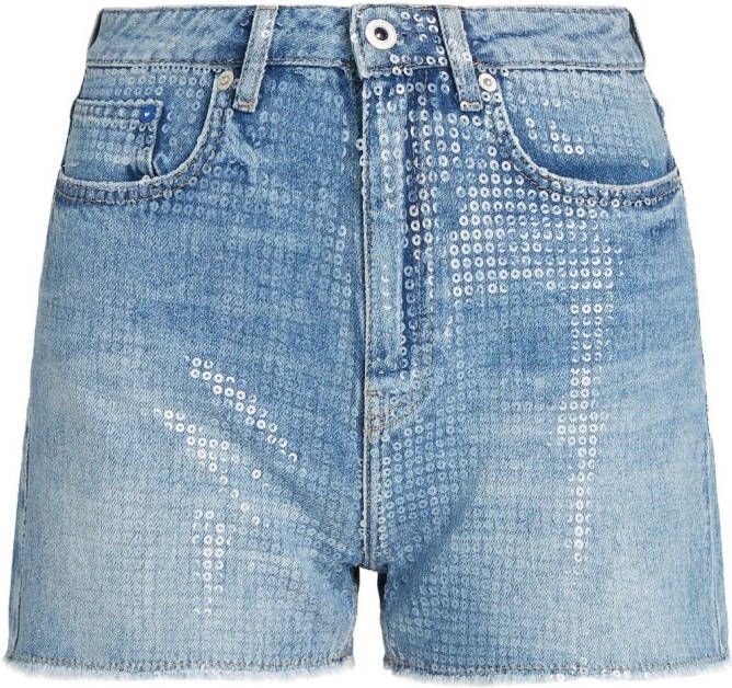 Karl Lagerfeld Jeans Shorts verfraaid met pailletten Blauw