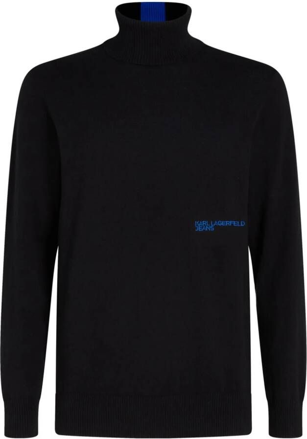 Karl Lagerfeld Jeans Sweater met geborduurd logo Zwart