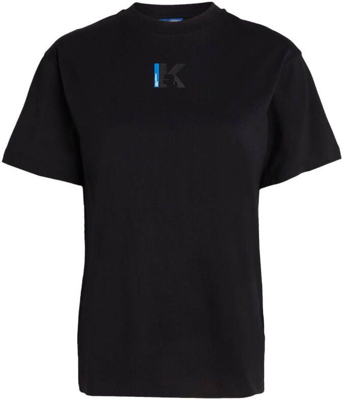 Karl Lagerfeld Jeans T-shirt met logoprint Zwart