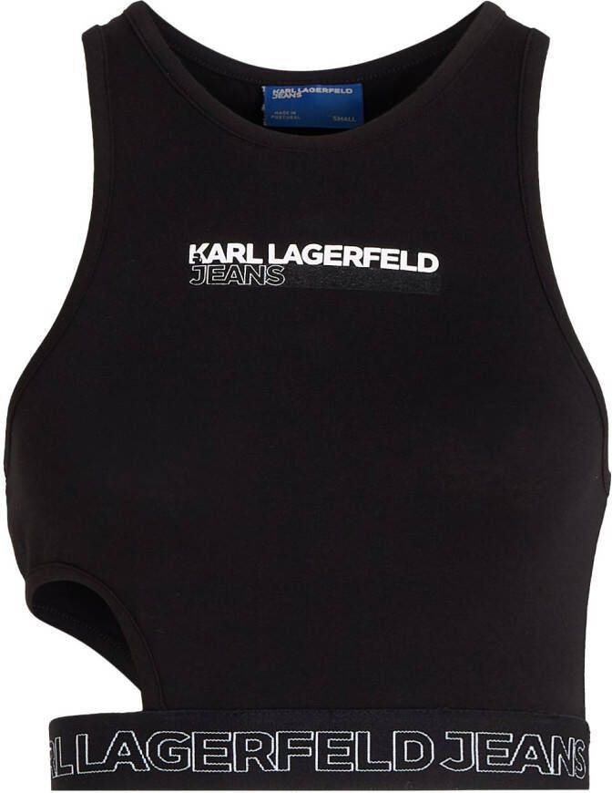 Karl Lagerfeld Jeans Tanktop met logoprint Zwart
