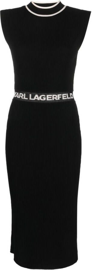 Karl Lagerfeld Jurk met logo Zwart