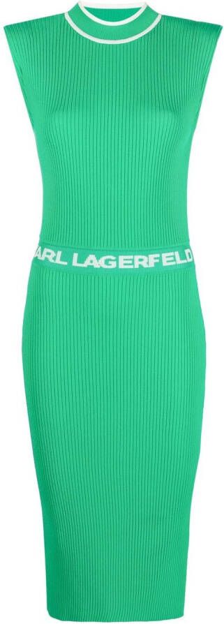 Karl Lagerfeld Jurk met logoband Groen