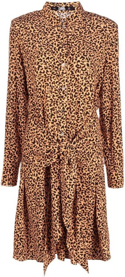 Karl Lagerfeld Jurk met luipaardprint Oranje