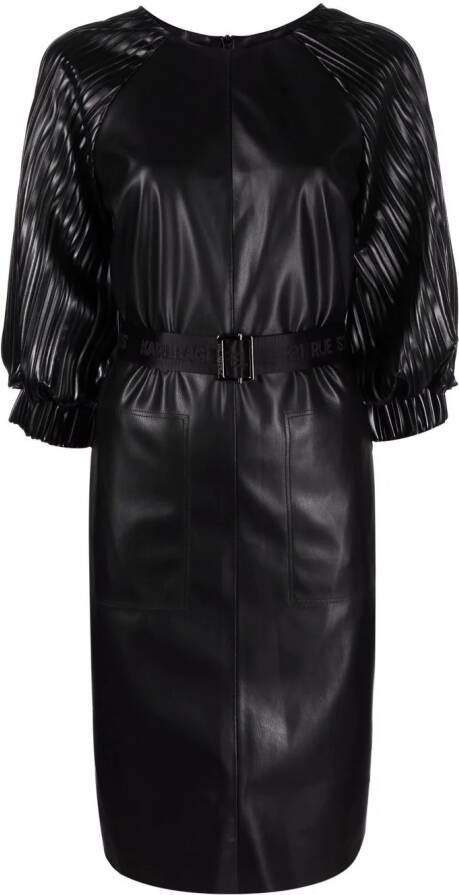Karl Lagerfeld Jurk van imitatieleer Zwart