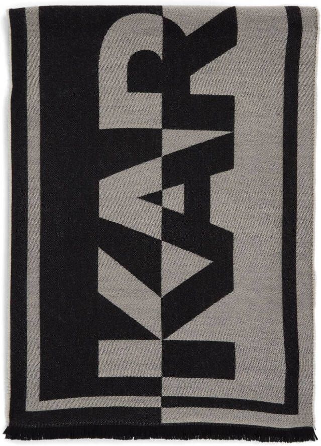 Karl Lagerfeld K Essential intarsia sjaal Grijs