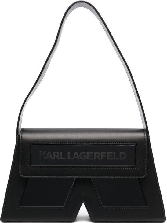 Karl Lagerfeld K Essential leren schoudertas Zwart