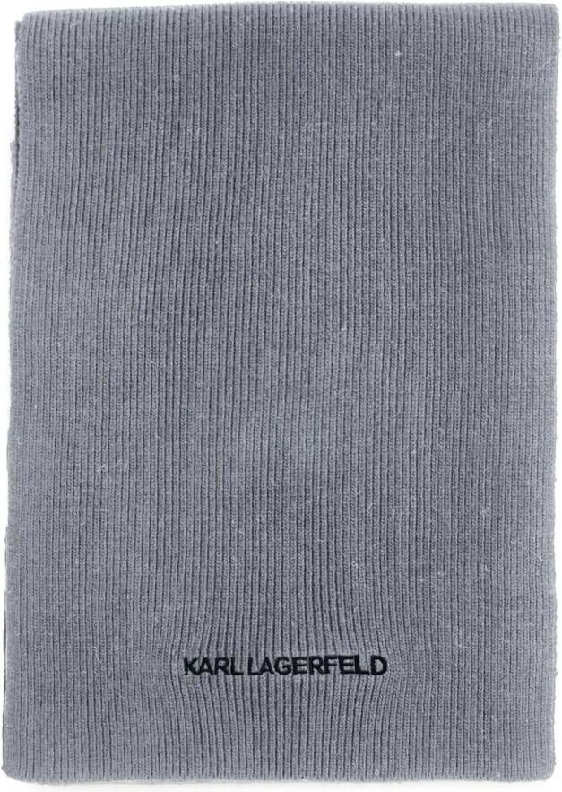 Karl Lagerfeld K Essential ribgebreide muts Grijs