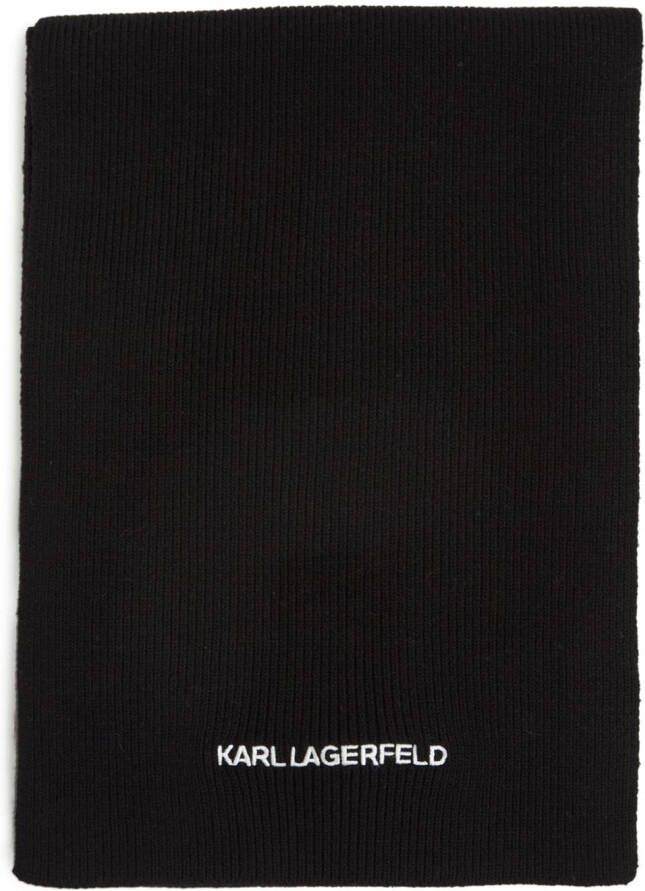 Karl Lagerfeld Ribgebreide sjaal Zwart