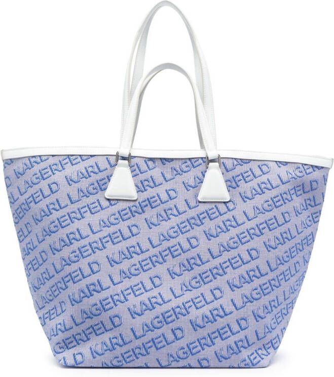 Karl Lagerfeld K Essential shopper met logo jacquard Blauw
