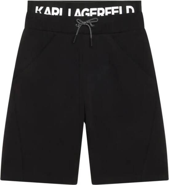 Karl Lagerfeld Kids Bermuda shorts met logoband Zwart