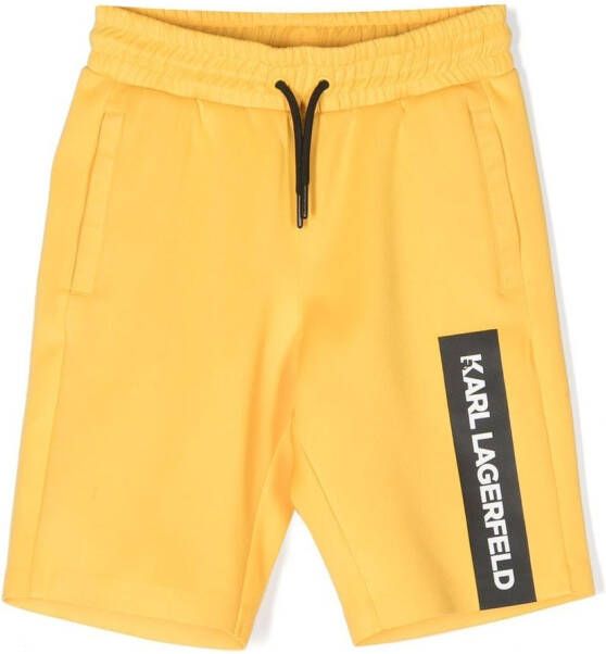 Karl Lagerfeld Kids Bermuda shorts met logoprint Geel