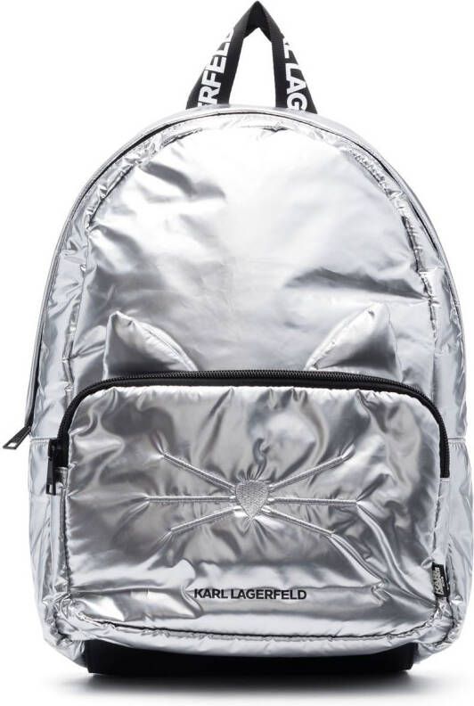 Karl Lagerfeld Kids Rugzak met metallic-effect Zilver