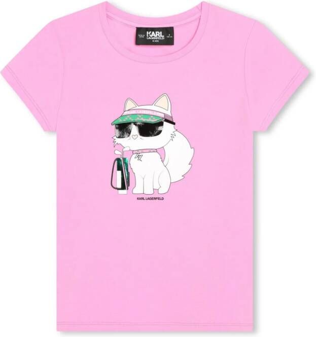 Karl Lagerfeld Kids Choupette T-shirt Roze
