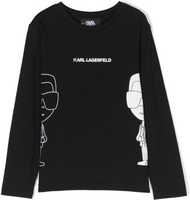 Karl Lagerfeld Kids T-shirt met print Zwart