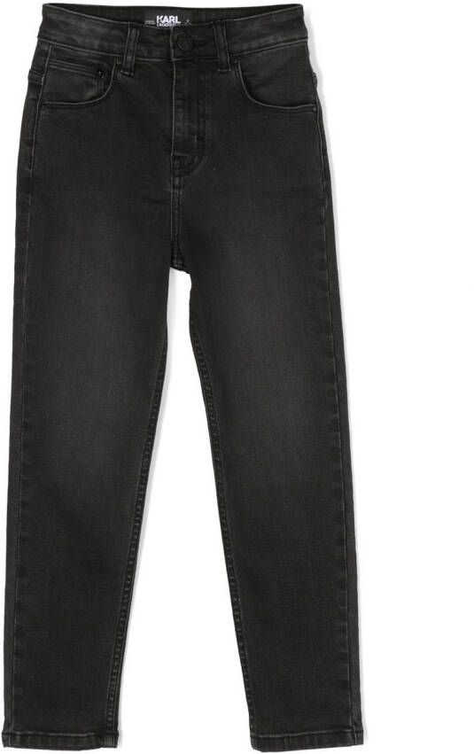 Karl Lagerfeld Kids Jeans met tekst Zwart