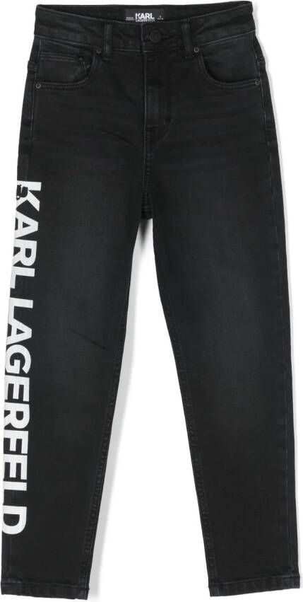 Karl Lagerfeld Kids Jeans met toelopende pijpen Zwart