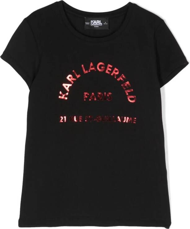 Karl Lagerfeld Kids Katoenen T-shirt Zwart