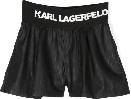 Karl Lagerfeld Kids Shorts met elastische band Zwart