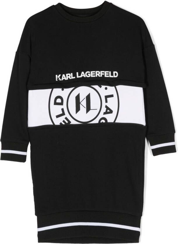 Karl Lagerfeld Kids Sweaterjurk met logoprint Zwart