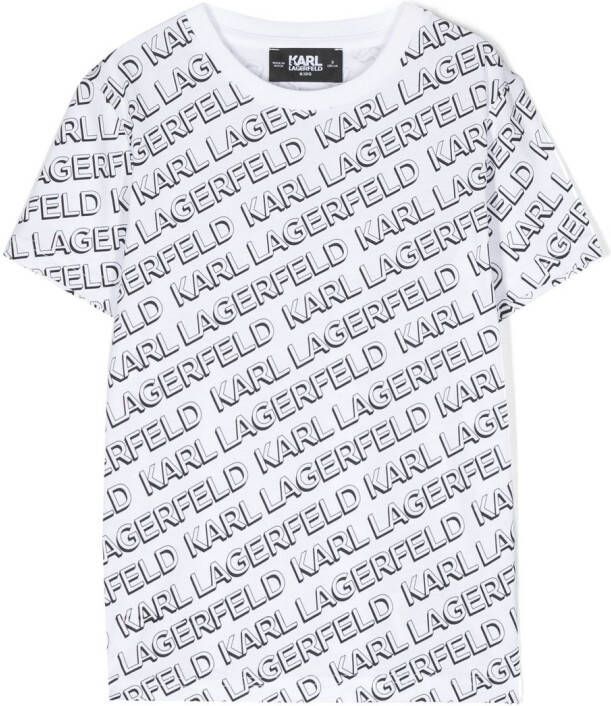 Karl Lagerfeld Kids T-shirt met ronde hals Wit