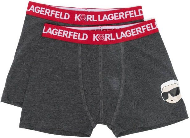 Karl Lagerfeld Kids Twee slips met logoband Grijs