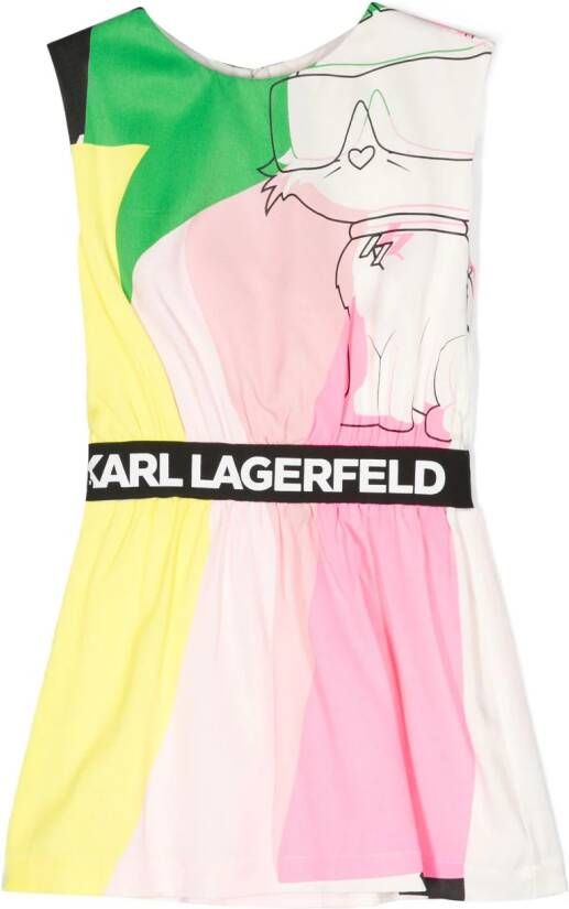 Karl Lagerfeld Kids Mouwloze jurk Roze
