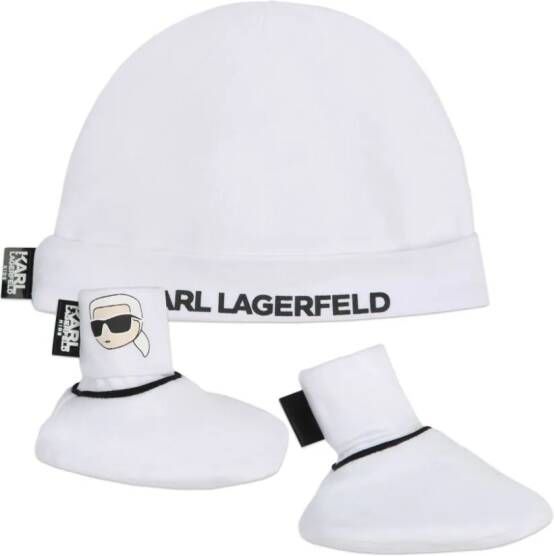 Karl Lagerfeld Kids Muts en babyschoentjes Wit