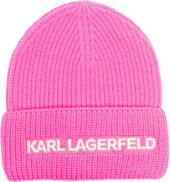 Karl Lagerfeld Kids Muts met geborduurd logo Roze
